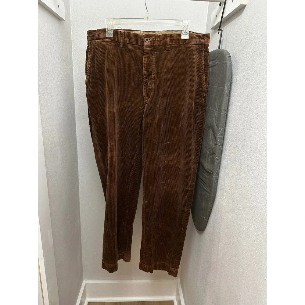 Polo Ralph Lauren Mens Brown Wide Wale Corduroy Pants‎ 100% Cotton 36/30